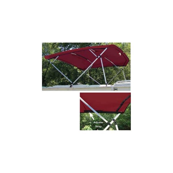 Olympian Athlete 8PONRCLA02 8 x 96-102 in. Jet Black Sunbrella Acrylic 4-Bow Pontoon Canvas Bimini Tops OL3581026 - main